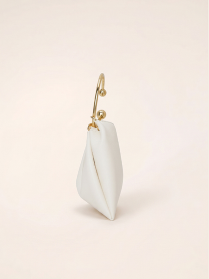 Cream Circle Ring Handle Bag
