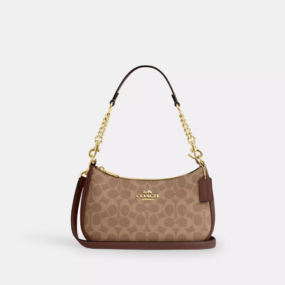Coach Sand Teri Shoulder Bag In Signature Canvas