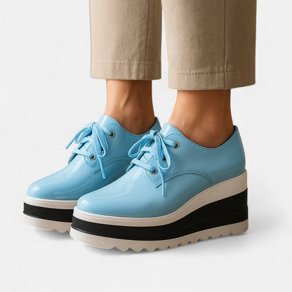 Women's Comfort Platform Derby Shoes in Three Colors