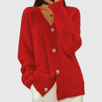 Women's Cardigan in Red, Apricot, Khaki or Pink