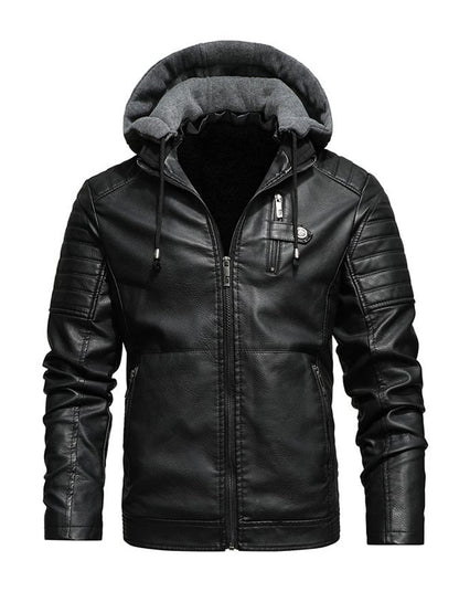 Vanhouten™ | Used leather jacket with front hood