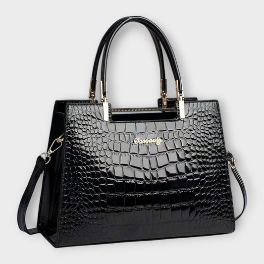 Women's Glossy Crocodile Pattern Handbag