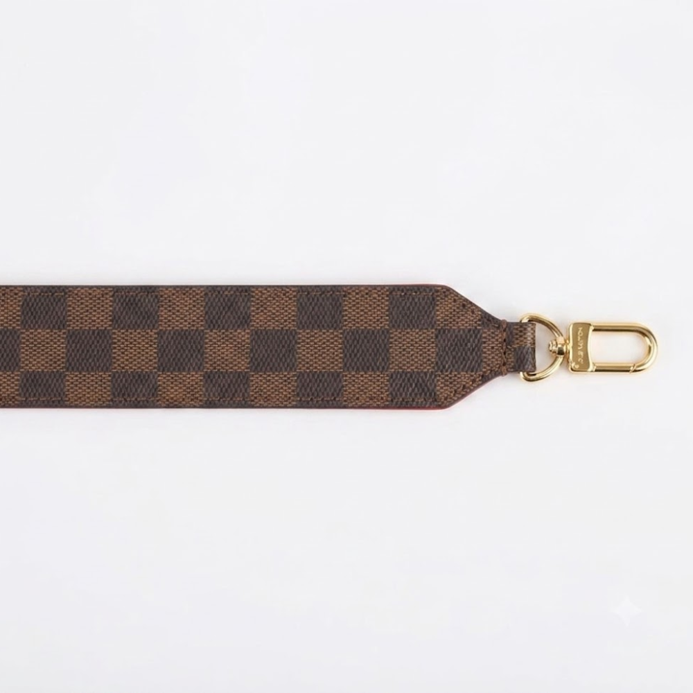 Damier Ebene Greenwich Shoulder Strap Brown & Red (Box Included)