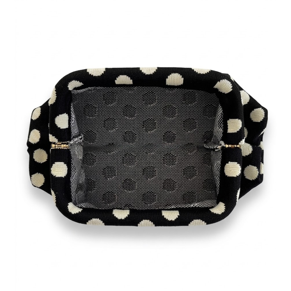 Retro Polka Dot Makeup Bag, Knitted