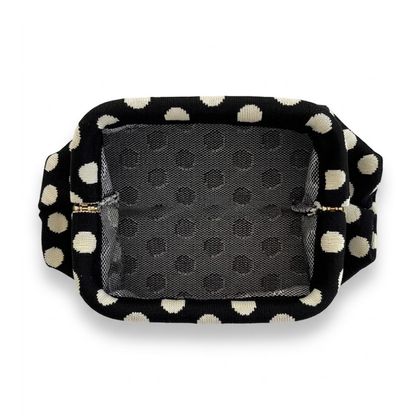 Retro Polka Dot Makeup Bag, Knitted