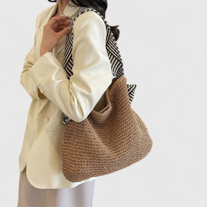 Women's Boho Shoulder Bag in Warm Brown or Beige