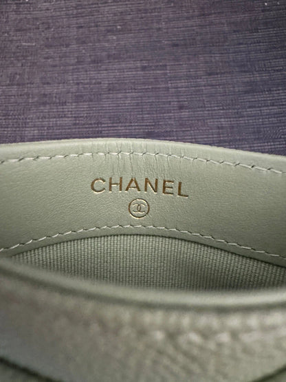 Chanel 24C Green Caviar Classic Card Case