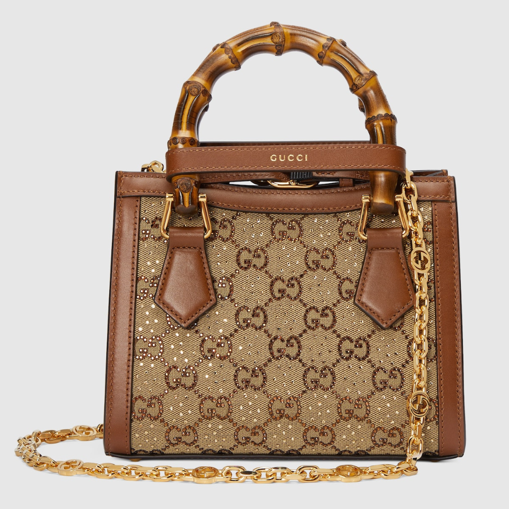 Gucci Diana Crystals Small Tote Bag