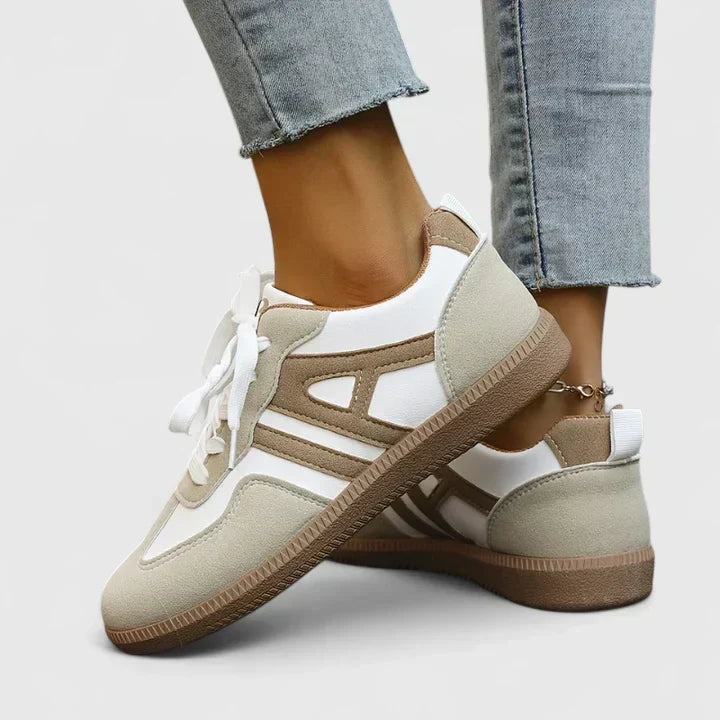 Women's Comfort Sneakers in Khaki and Gray Tones