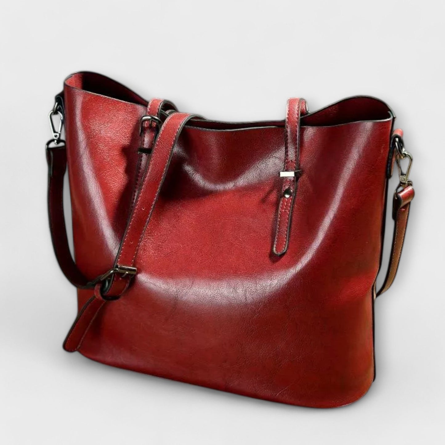 Women's Vintage Shoulder Bag in Burgundy and Gray