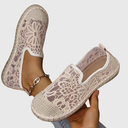 Women's Breathable Moccasins in Beige and Black
