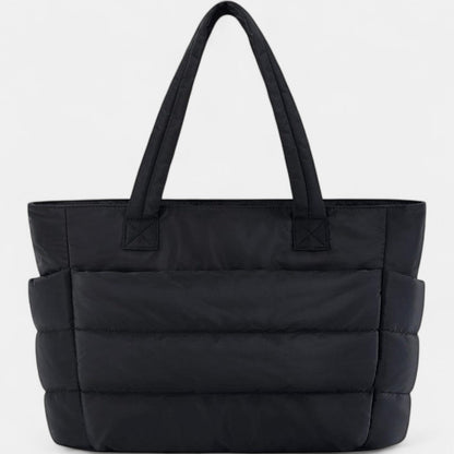 LILY | Cute Puffer Tote Bag with Laptop Compartment & Flower Print