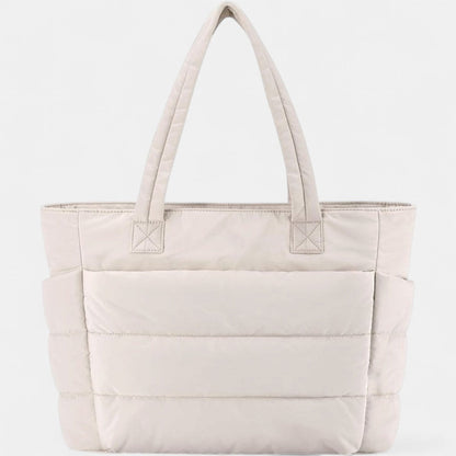 LILY | Cute Puffer Tote Bag with Laptop Compartment & Flower Print