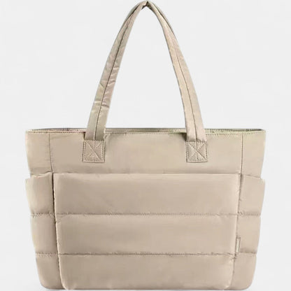 LILY | Cute Puffer Tote Bag with Laptop Compartment & Flower Print