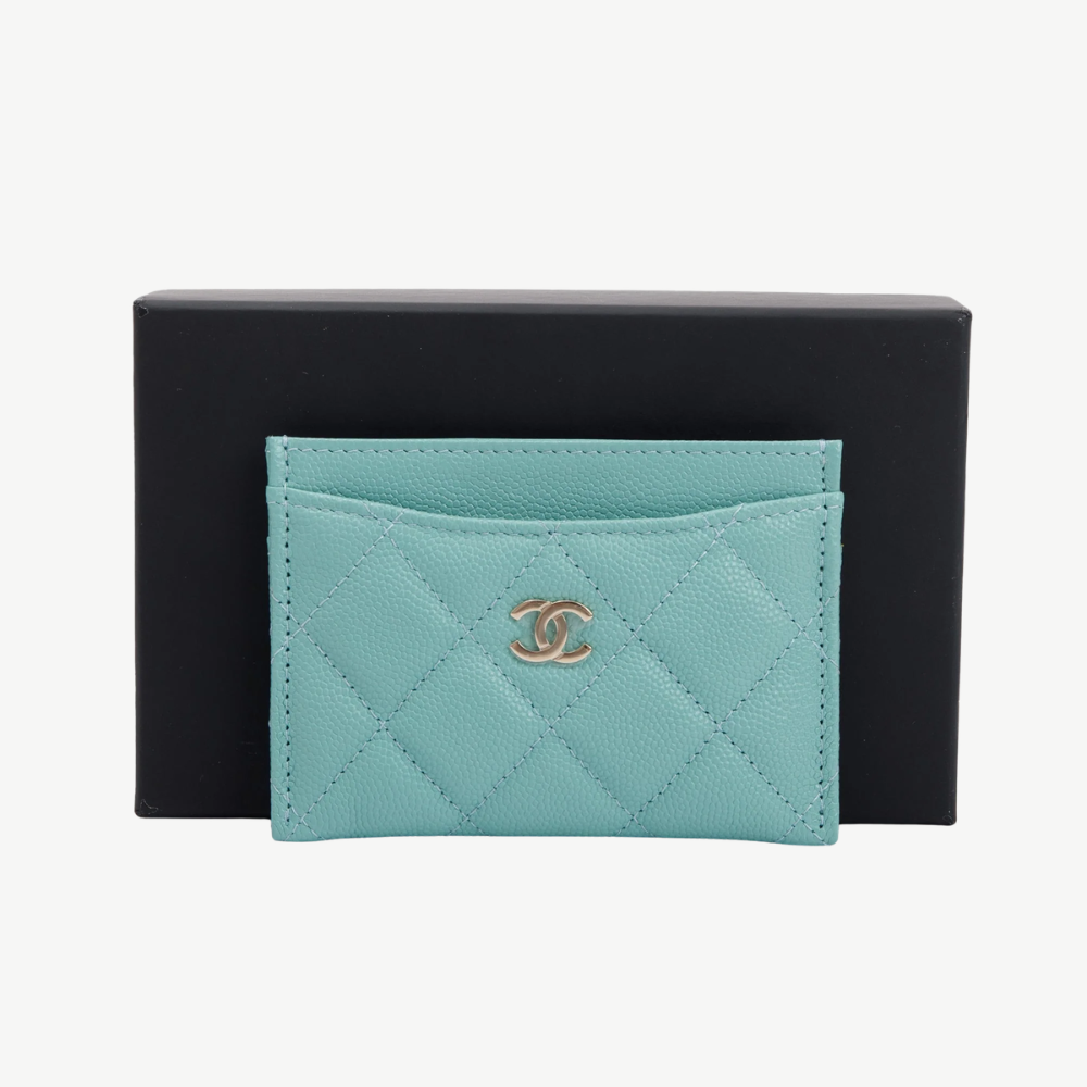 Chanel Tiffany Blue Classic Card Holder
