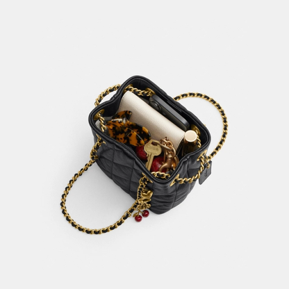 Sinclaire's Jade Drawstring Bag With Quilting