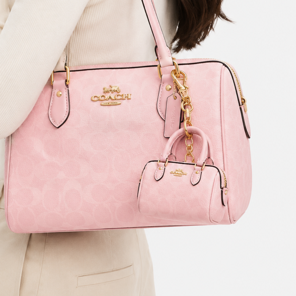 Coach Mini Rowan Bag Charm In Signature Canvas
