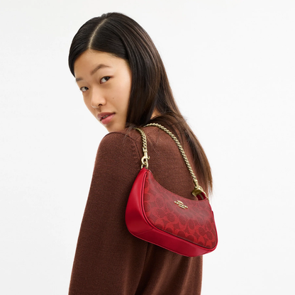 Coach Sand Teri Shoulder Bag In Signature Canvas