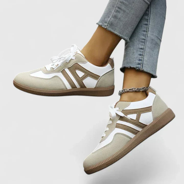 Women's Comfort Sneakers in Khaki and Gray Tones