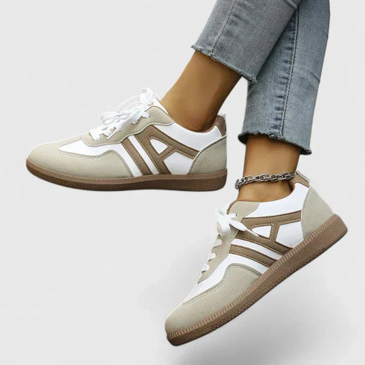 Women's Comfort Sneakers in Khaki and Gray Tones