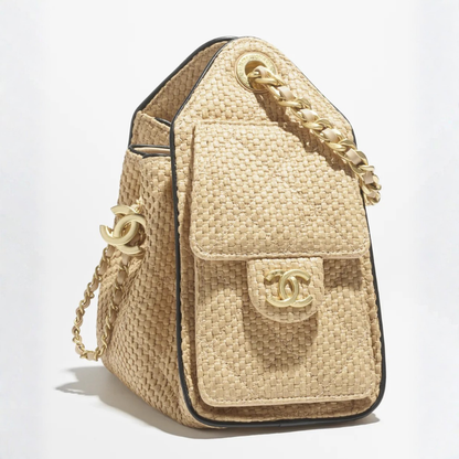 Chanel 25 Mini Handbag Braided Raffia