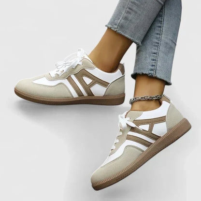 Women's Comfort Sneakers in Khaki and White