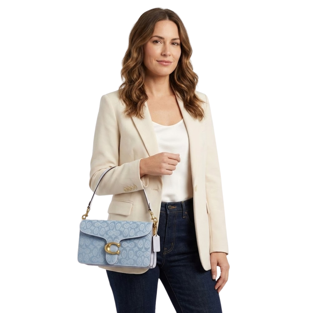 Coach Tabby Blue Crystal Shoulder Bag 26