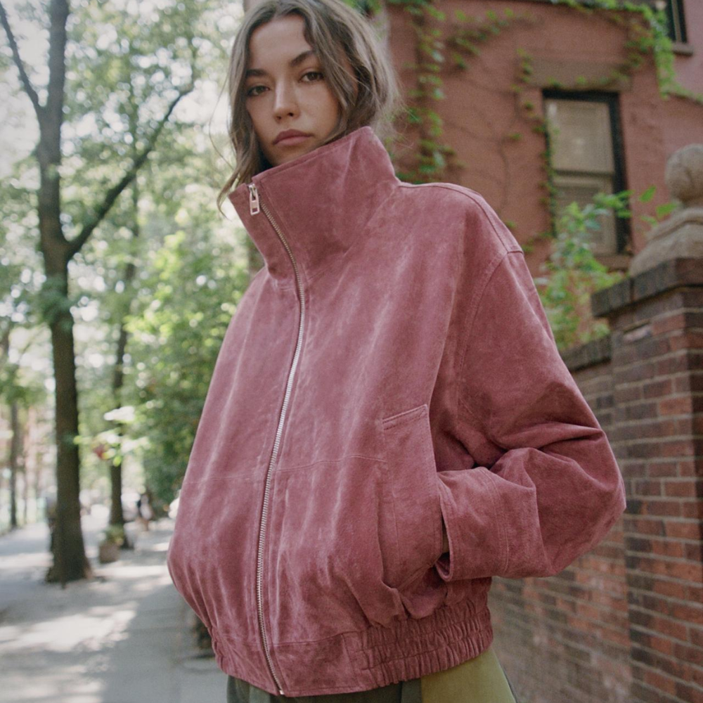 LEATHER BOMBER JACKET