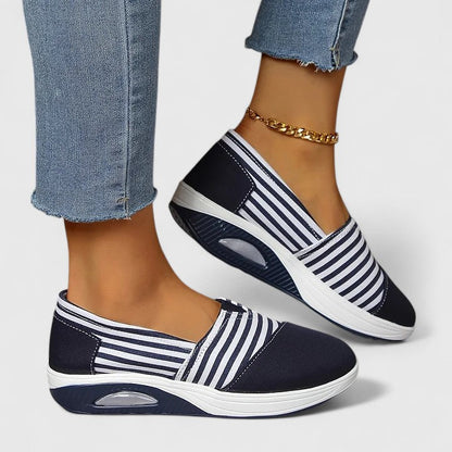 Women's Comfort Sneakers in Blue, Black and Red