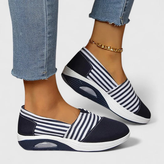 Women's Comfort Sneakers in Blue, Black and Red
