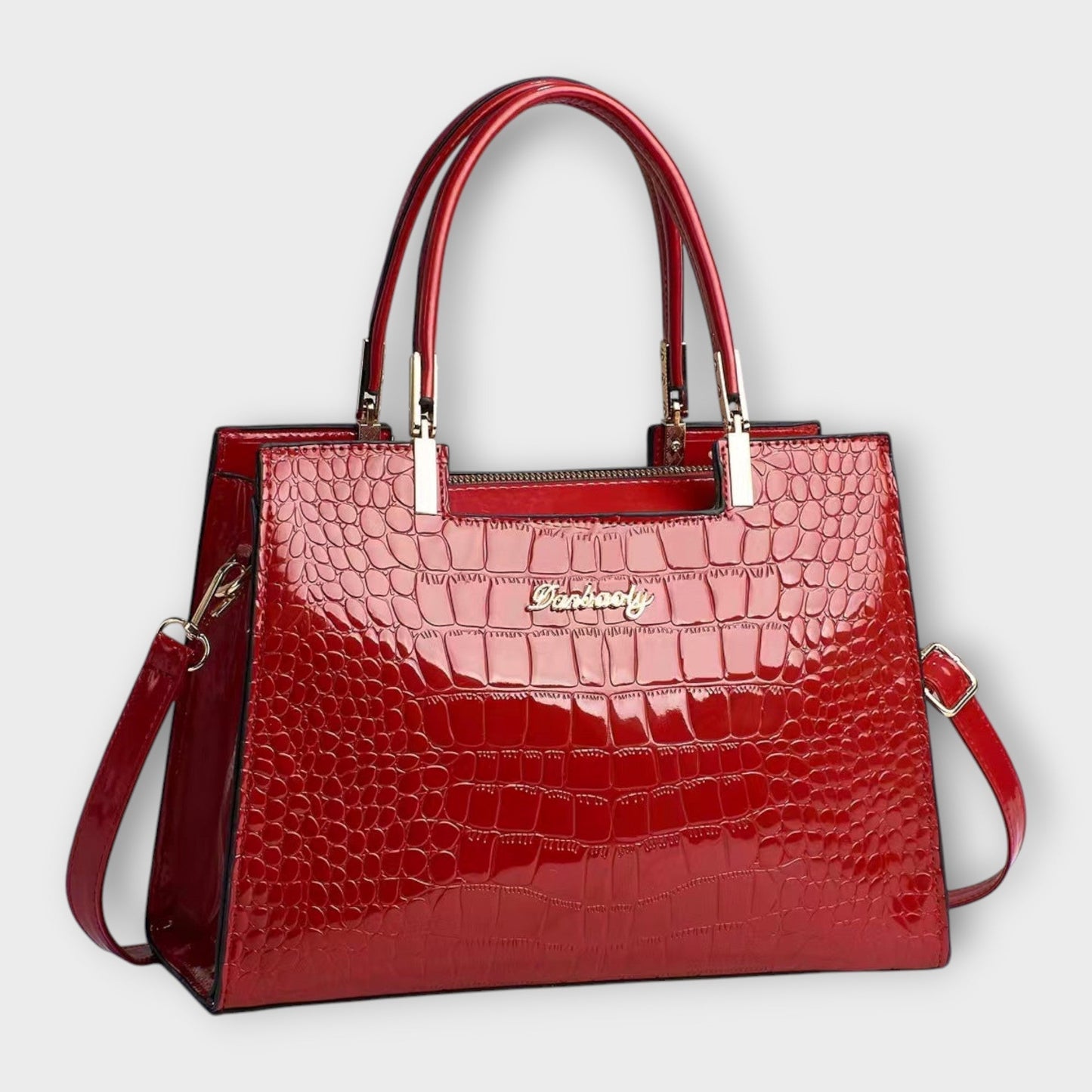 Women's Glossy Crocodile Pattern Handbag