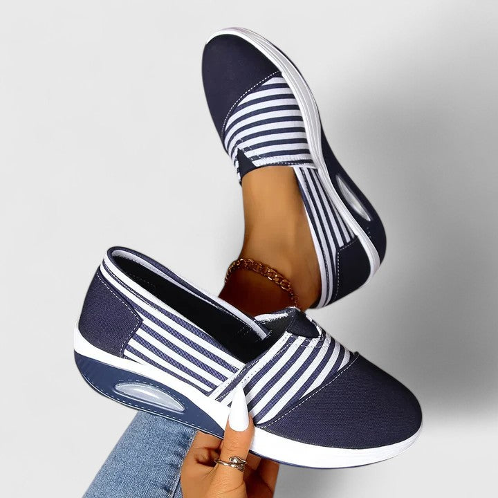Women's Comfort Sneakers in Blue, Black and Red