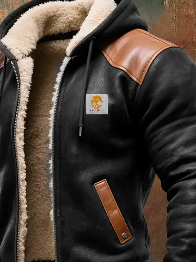 WARM VINTAGE COAT IN SYNTHETIC LEATHER