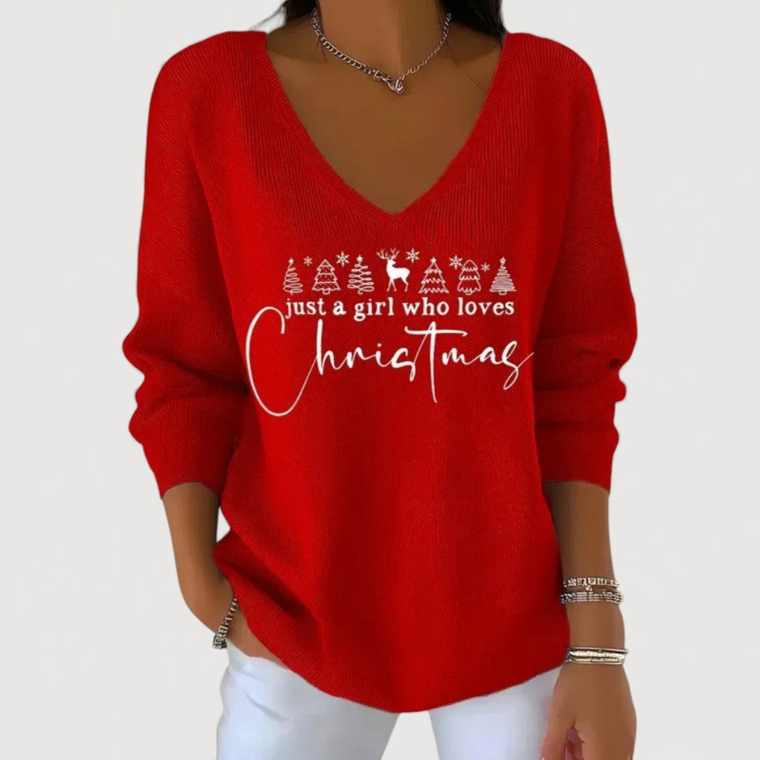 Women's Christmas Knit Top in Six Colors
