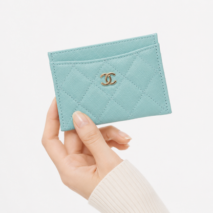Chanel Tiffany Blue Classic Card Holder