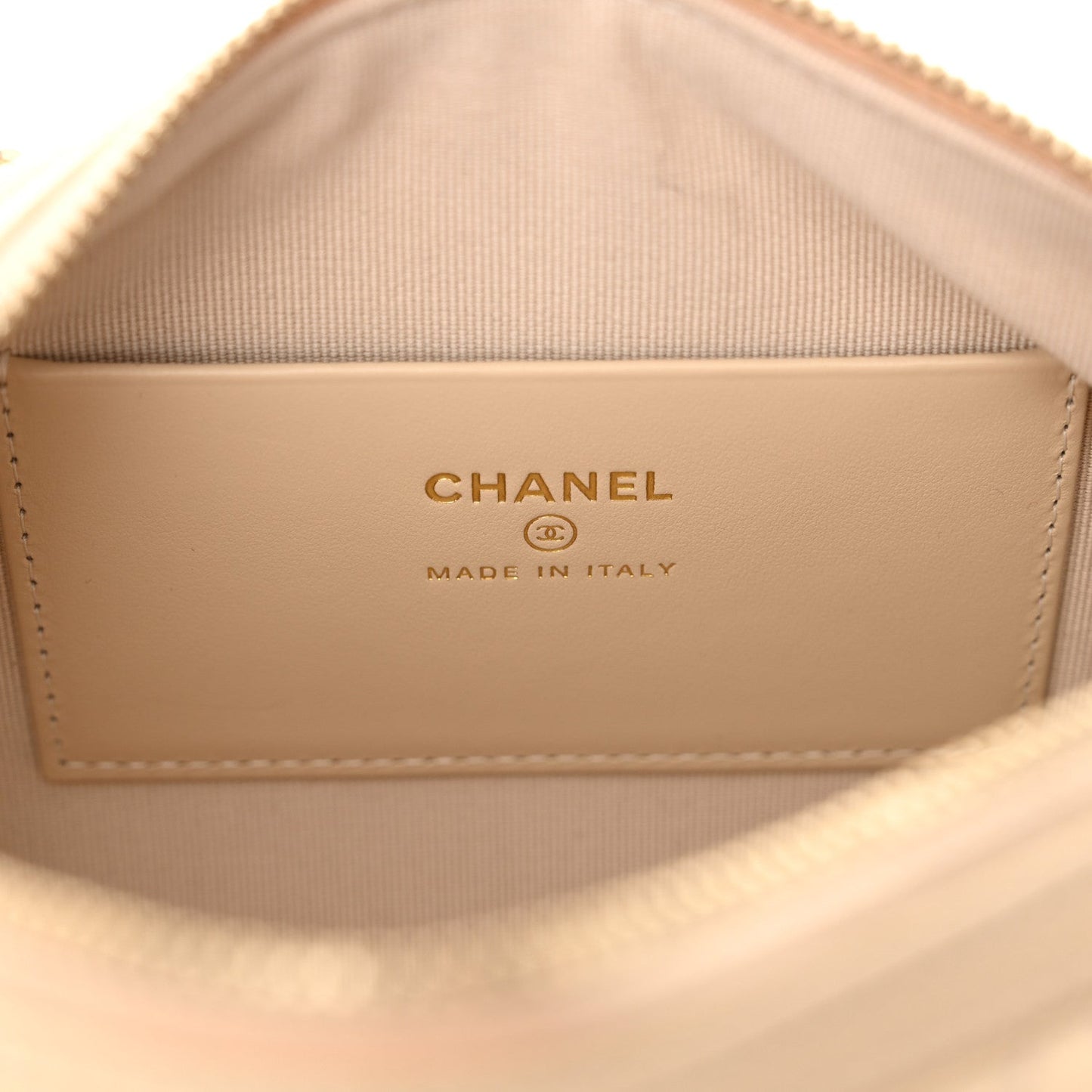 Chanel Caviar Quilted Mini Bowling Bag Beige