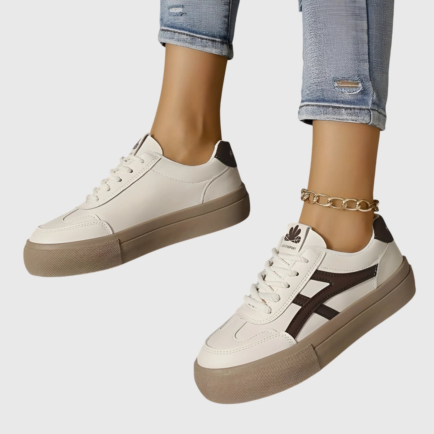 Women's Comfort Sneakers in Blue and Brown