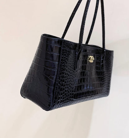 CHANEL Crocodile Croc Illusion Tote Shopping Bag