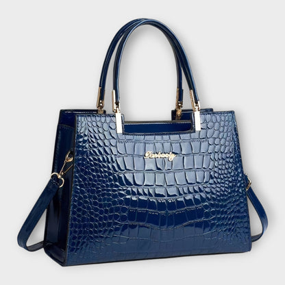 Women's Glossy Crocodile Pattern Handbag