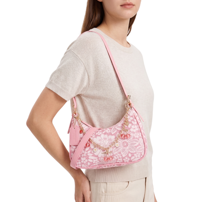 Chic Floral Cherry Shoulder Bag