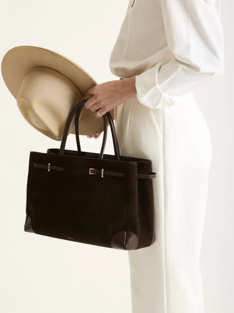 Espresso Suede Book Tote Bag 33