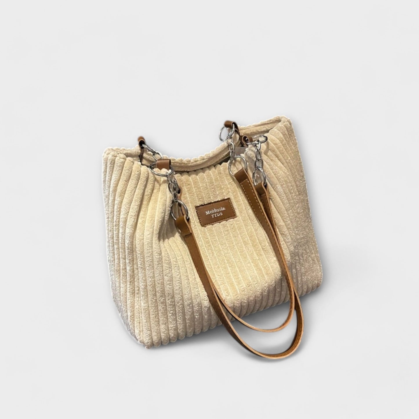 Women's Soft Cord Shoulder Bag