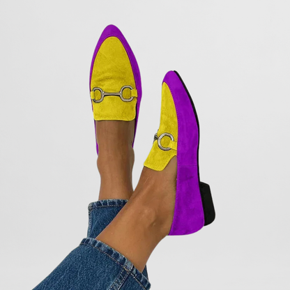 Women's Comfort Loafers in Purple and Green Tones