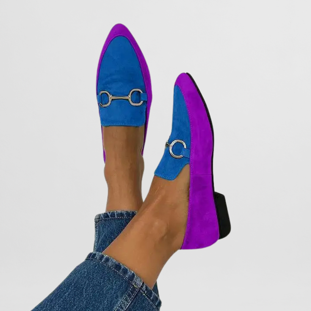 Women's Comfort Loafers in Purple and Green Tones