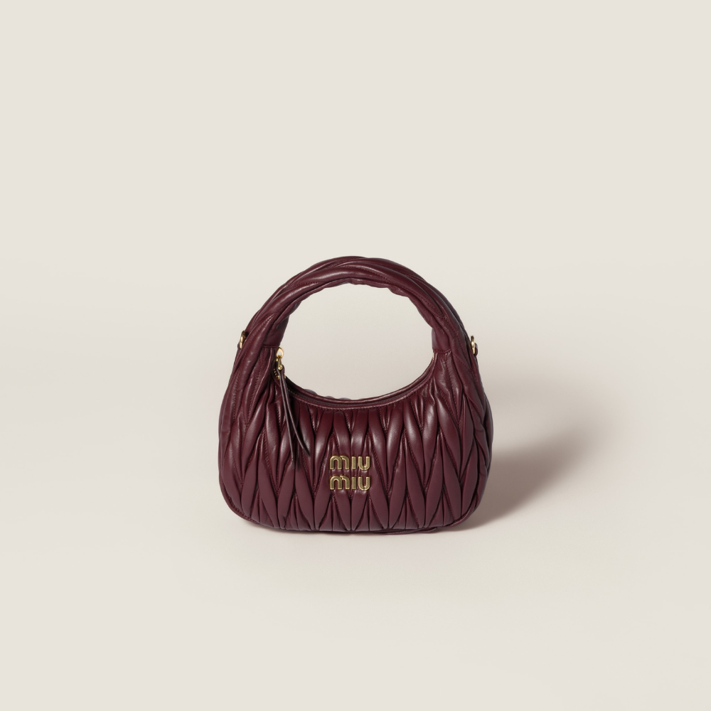Miu Miu Wander Matelasse Nappa Leather Hobo Bag