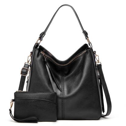 Luxury Leather Hobo Anti-Theft Handbag