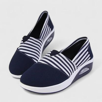 Women's Comfort Sneakers in Blue, Black and Red