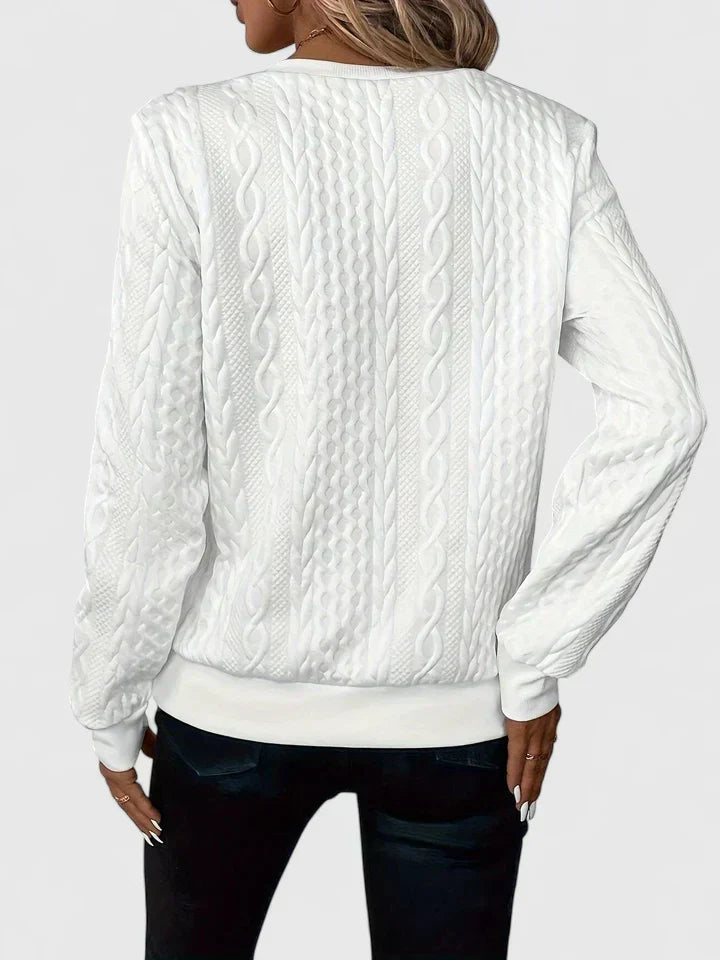 Women's Comfortable Sweater in White, Gray or Black