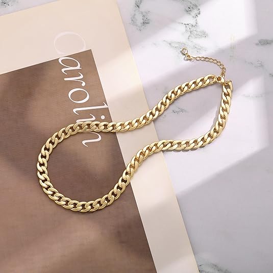 Thick Cuban Link Necklace | Gold