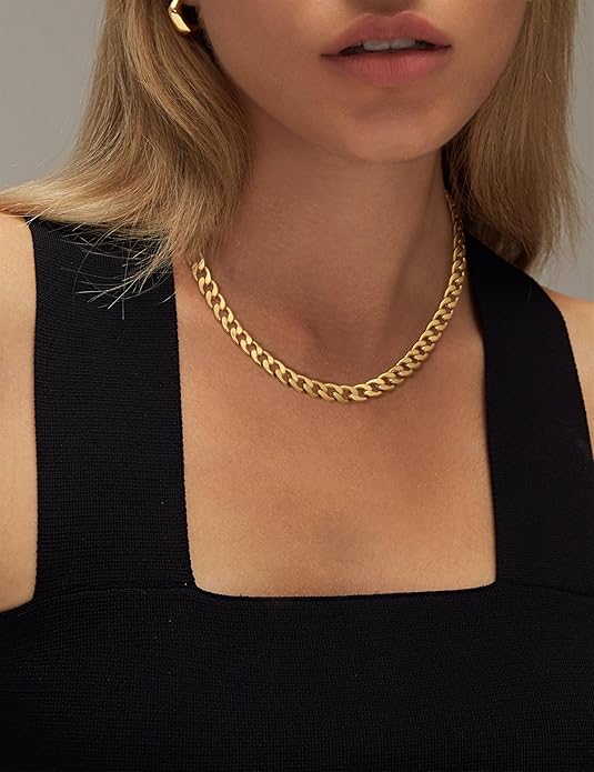 Thick Cuban Link Necklace | Gold